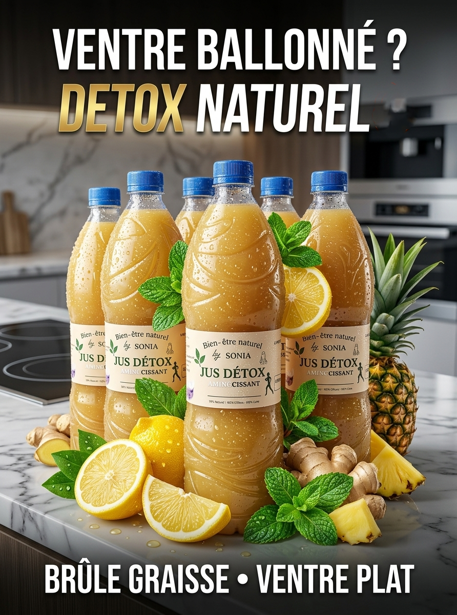 Bouteilles de Jus Détox avec ananas et citron